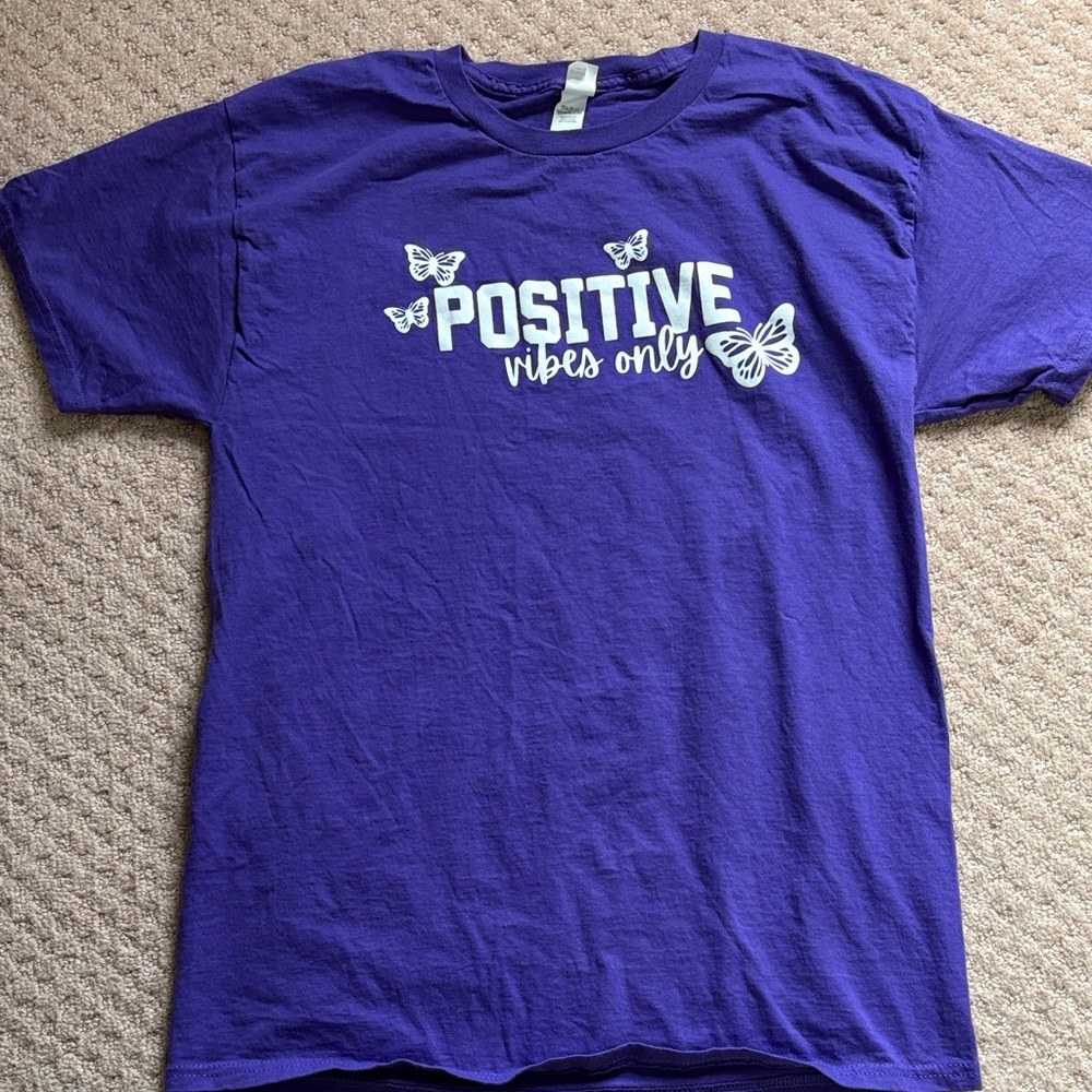 Hanes Purple Tee with Positive Message
